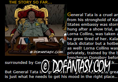 General Tata is a fearsome monster who knows no mercy, especially not toward beautiful, proud, and arrogant white women